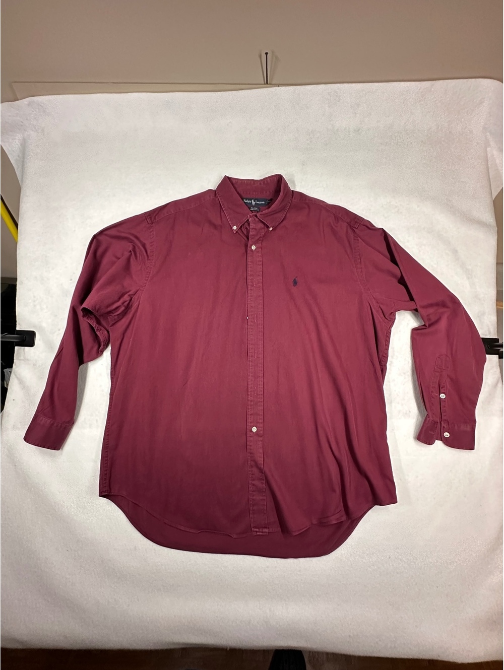 Ralph Lauren Blaire Men's Button-Down Shirt XL Burgundy 100% Cotton